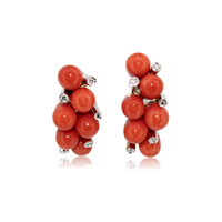 Orecchini fantasia corallo OR647GX in oro 18ke diamanti naturali Donna  - OR647GX
